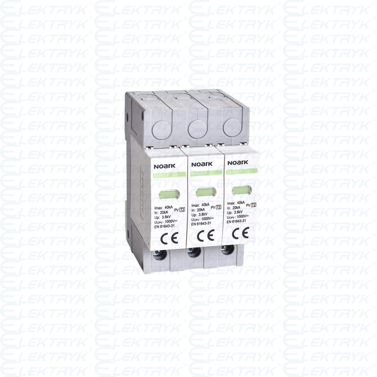 Ex9UEP 20 3P 1000 (N) Ogranicznik przepięć SPD Ex9UEP, typ II, 1000 V DC, 3 moduły szer., dla nieuziemionych systemów PV