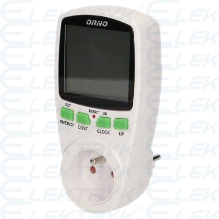 Dwutaryfowy watomierz, kalkulator energii z wyświetlaczem LCD, 2 oddzielne taryfy, wewnętrzny akumulator