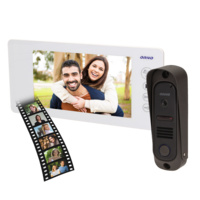 Zestaw wideodomofonowy bezsłuchawkowy, kolor, LCD 7", pin hole, pamięć, biały, ARCUS MEMO