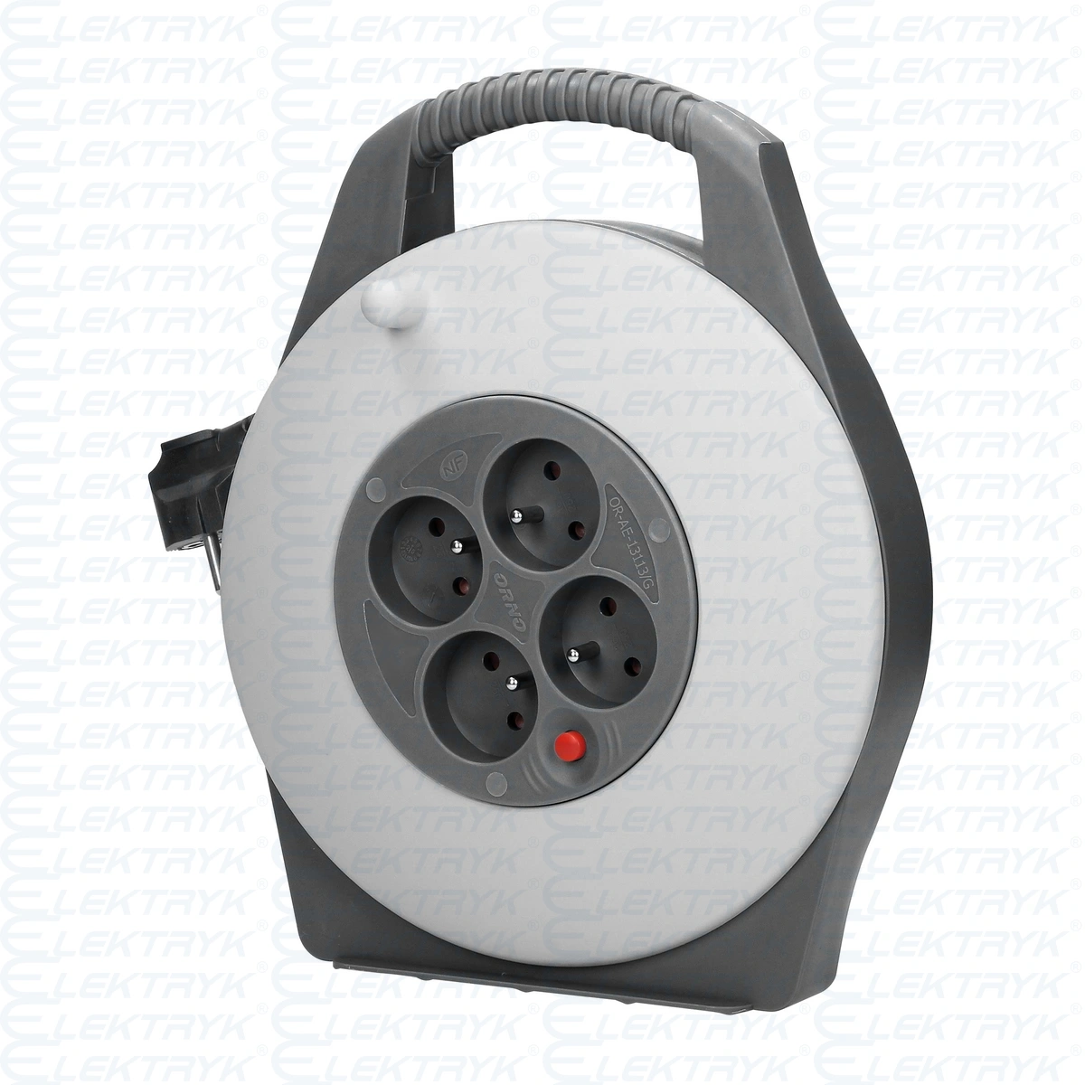 OR-AE-13113 Przedłużacz bębnowy z uchwytem i przewodem 10m 4x250V 3500W