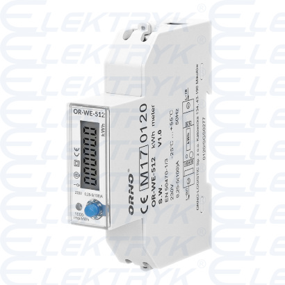 Licznik energii elektrycznej 1-fazowy, 100A, MID, 1 moduł, DIN TH-35mm