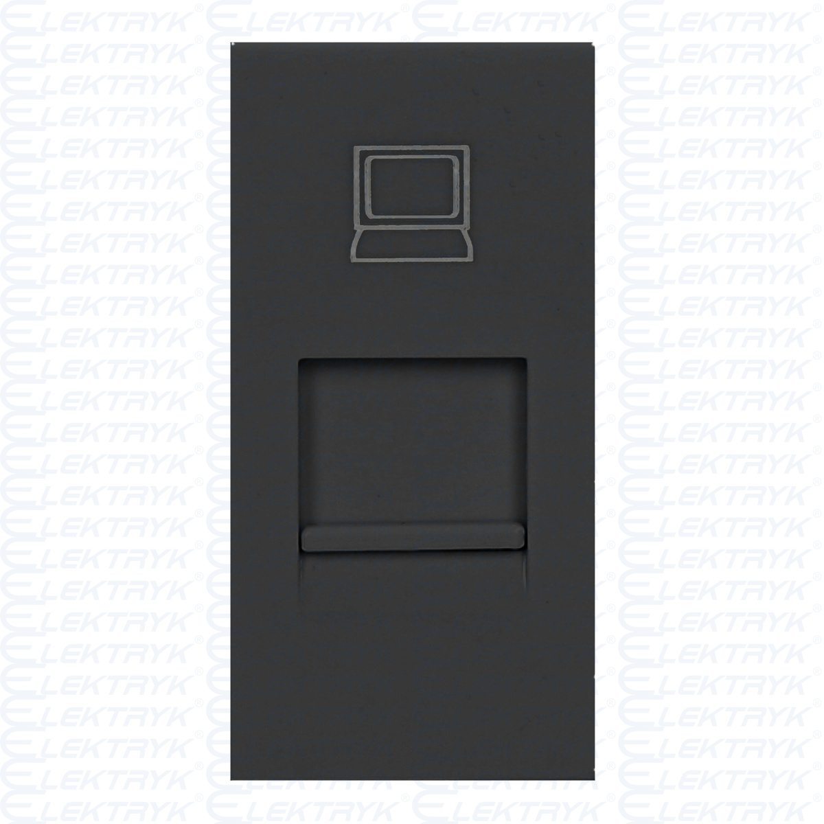 Gniazdo modułowe 22,5x45mm RJ45 cat 5e, czarne NOEN