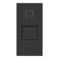 Gniazdo modułowe 22,5x45mm RJ45 cat 5e, czarne NOEN