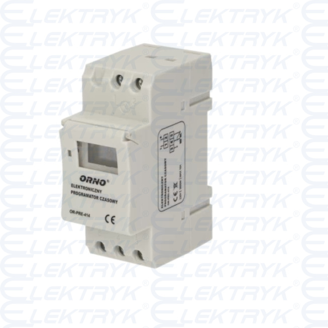Elektroniczny programator czasowy, 16 programów, 2 moduły, DIN TH-35mm