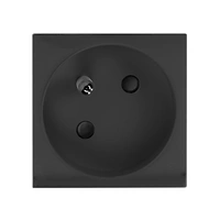 NOEN FR, gniazdo modułowe 45x45mm kątowe 1x2P+Z, typ E french, 16A 250V, czarne