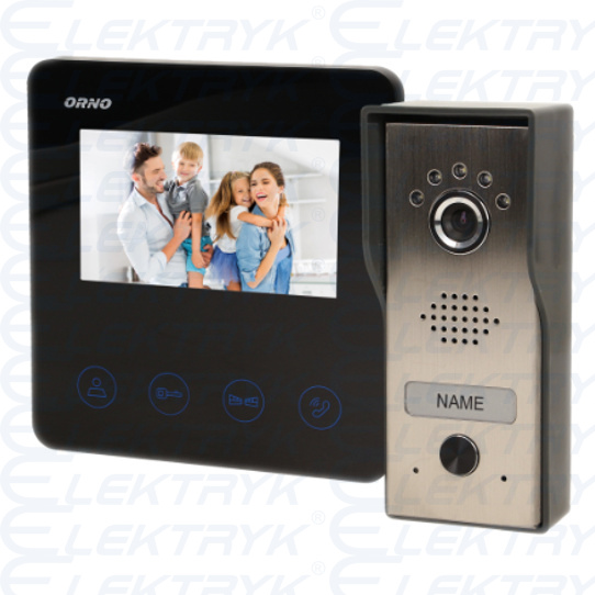 Zestaw wideodomofonowy, bezsłuchawkowy, kolor, LCD 4,3", czarny, DUX