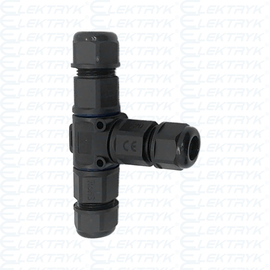 OR-AE-13622 Konektor kablowy trójnik T z szybkozłączką IP68, 3x4mm2, 400V/16A