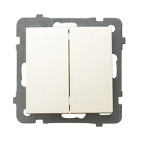 AS Łącznik dwugrupowy świecznikowy Ecru ŁP-2G/M/27