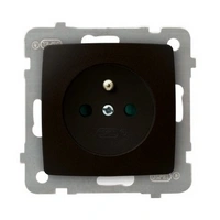 KARO Gniazdo z uziemieniem i porzesłonami Czekoladowy metalik