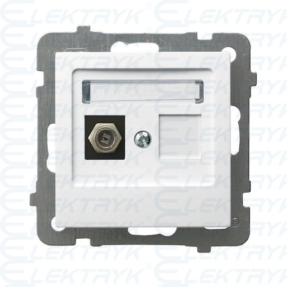 AS Gniazdo antenowe typu F pojedyncze Białe GPA-1GF/m/00