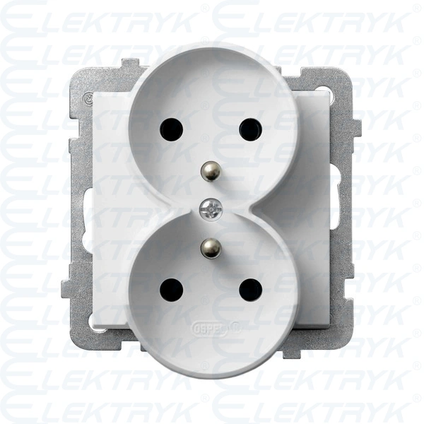 SONATA Gniazdo podwójne z uziemieniem, do montażu w ramki biały