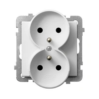 SONATA Gniazdo podwójne z uziemieniem, do montażu w ramki biały
