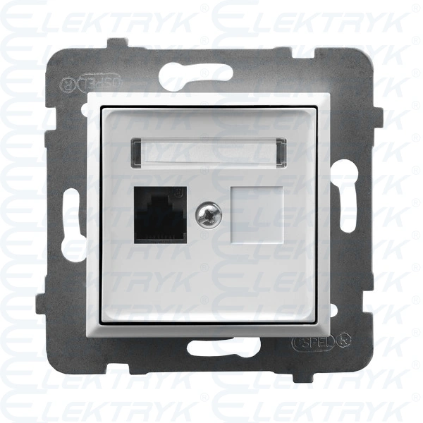 ARIA BIAŁY Gniazdo komputerowe pojedyncze, kat. 5e MMC