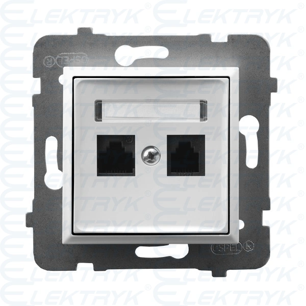 ARIA BIAŁY Gniazdo komputerowe podwójne, kat. 5e MMC