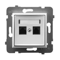 ARIA BIAŁY Gniazdo komputerowe podwójne, kat. 5e MMC