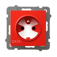 AS Gniazdo pojedyncze z uziemieniem DATA z kluczem uprawniającym CZERWONY