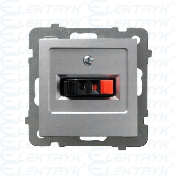 AS Gniazdo głośnikowe pojedyncze Srebro GG-1G/M/18