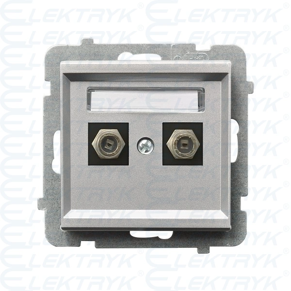 SONATA Gniazdo antenowe typu F podwójne srebrne