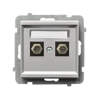 SONATA Gniazdo antenowe typu F podwójne srebrne