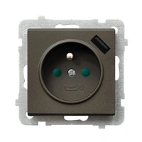 GP-1RZPUSB/m/40 Gniazdo z USB Czekoladowy metalik