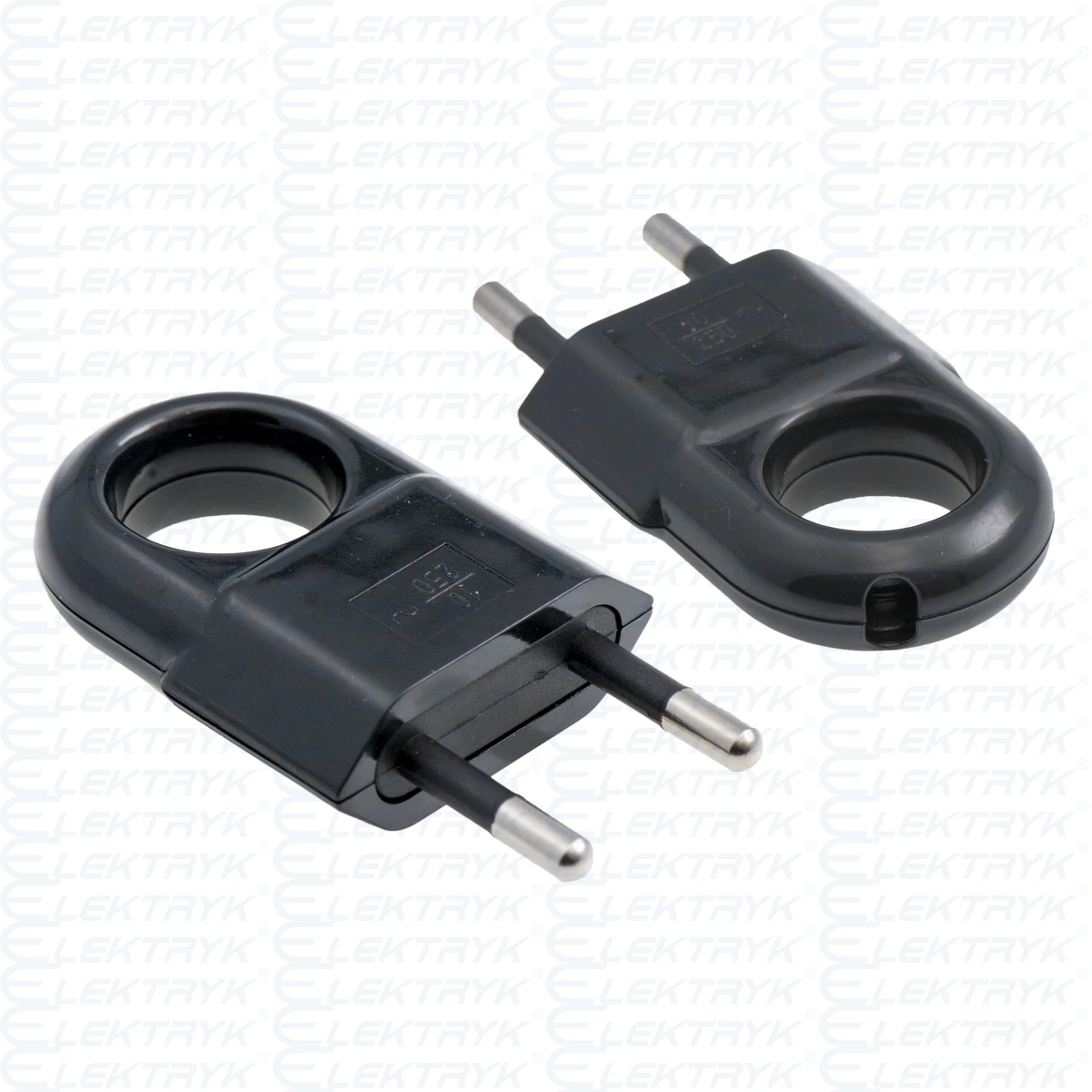 Wtyczka płaska czarna 10A/250V
