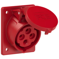 Gniazdo tablicowe skośne 16A 4P 400V /70x85/ czerwone IP44 TWIST 414-6
