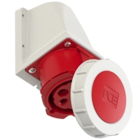 Gniazdo stałe 32A 5P 400V czerwone IP67 /bez dławnicy/ 1252-6