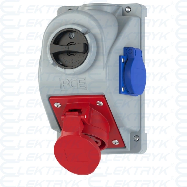 Gniazdo stałe z wyłącznikiem 0-1 16A 5P 400V + 2P+Z 230V IP44 COMBOPOL 96061541W