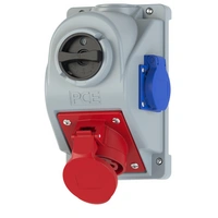 Gniazdo stałe z wyłącznikiem 0-1 16A 5P 400V + 2P+Z 230V IP44 COMBOPOL 96061541W