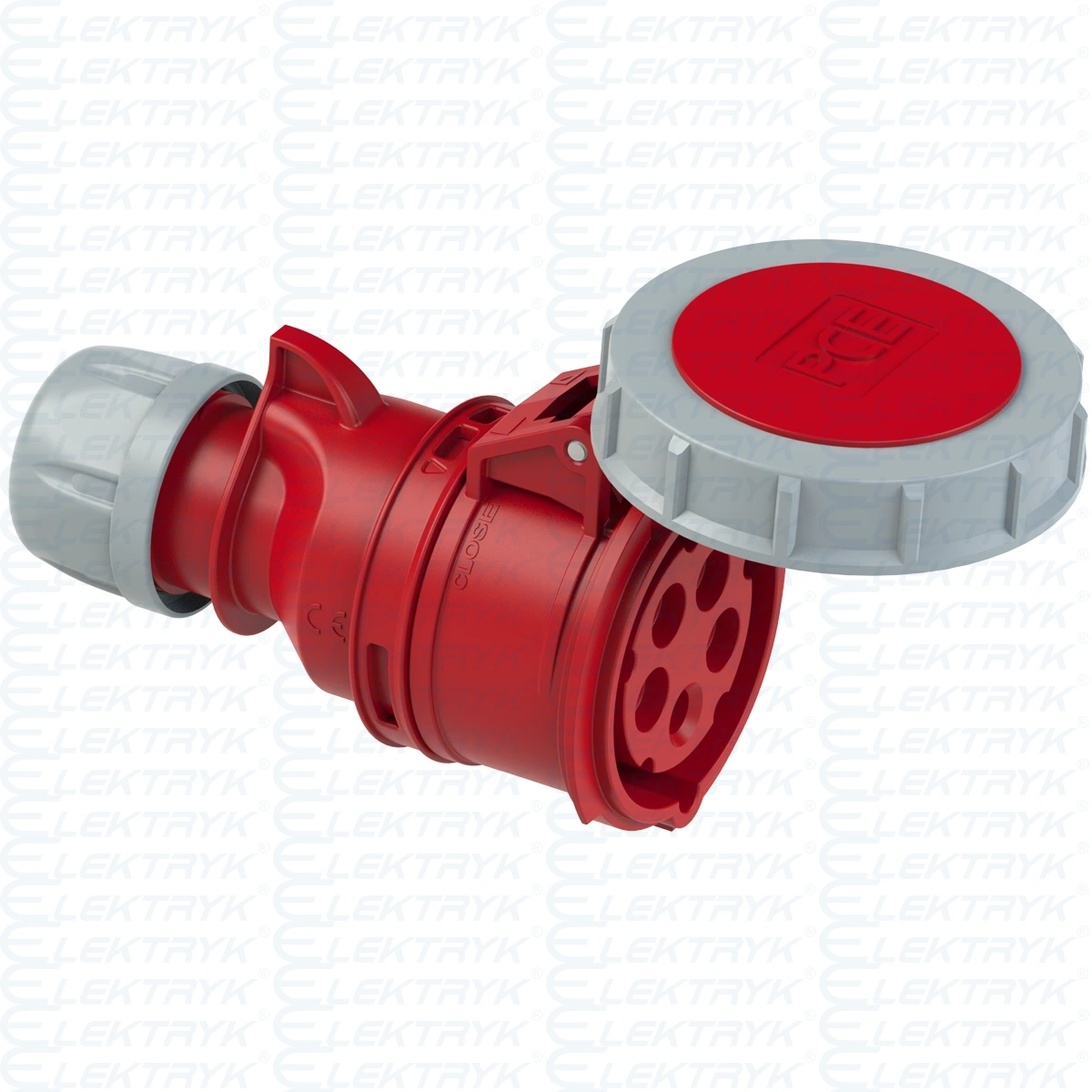 Gniazdo przenośne 32A 5P 400V czerwone IP67 SHARK 2252-6