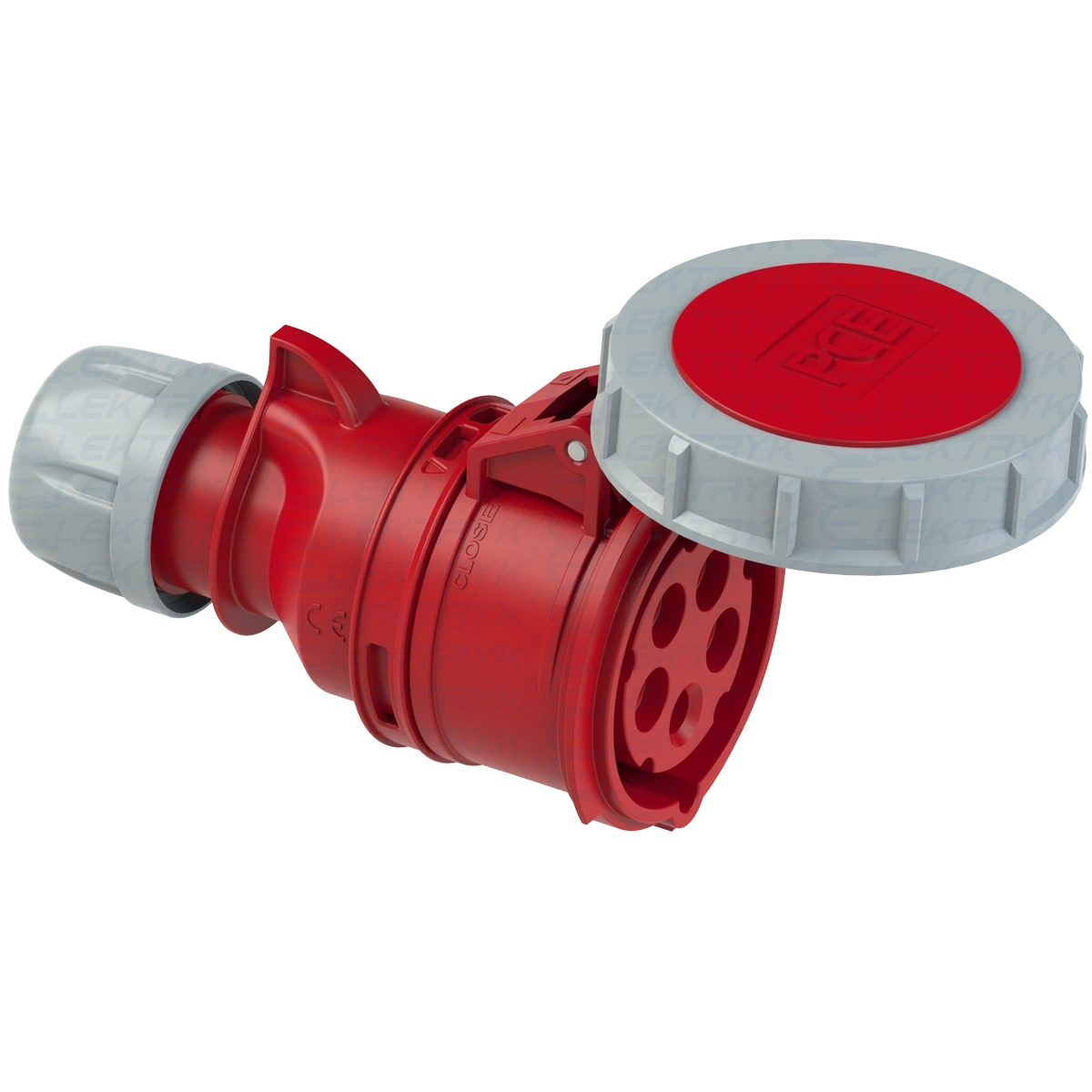 Gniazdo przenośne 32A 5P 400V czerwone IP67 SHARK 2252-6