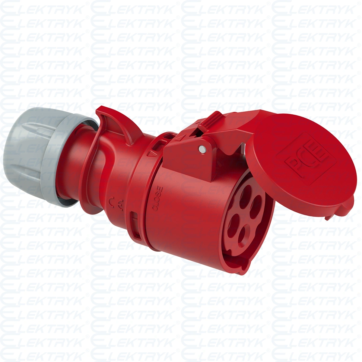 Gniazdo przenośne 16A 4P 400V czerwone IP44 SHARK