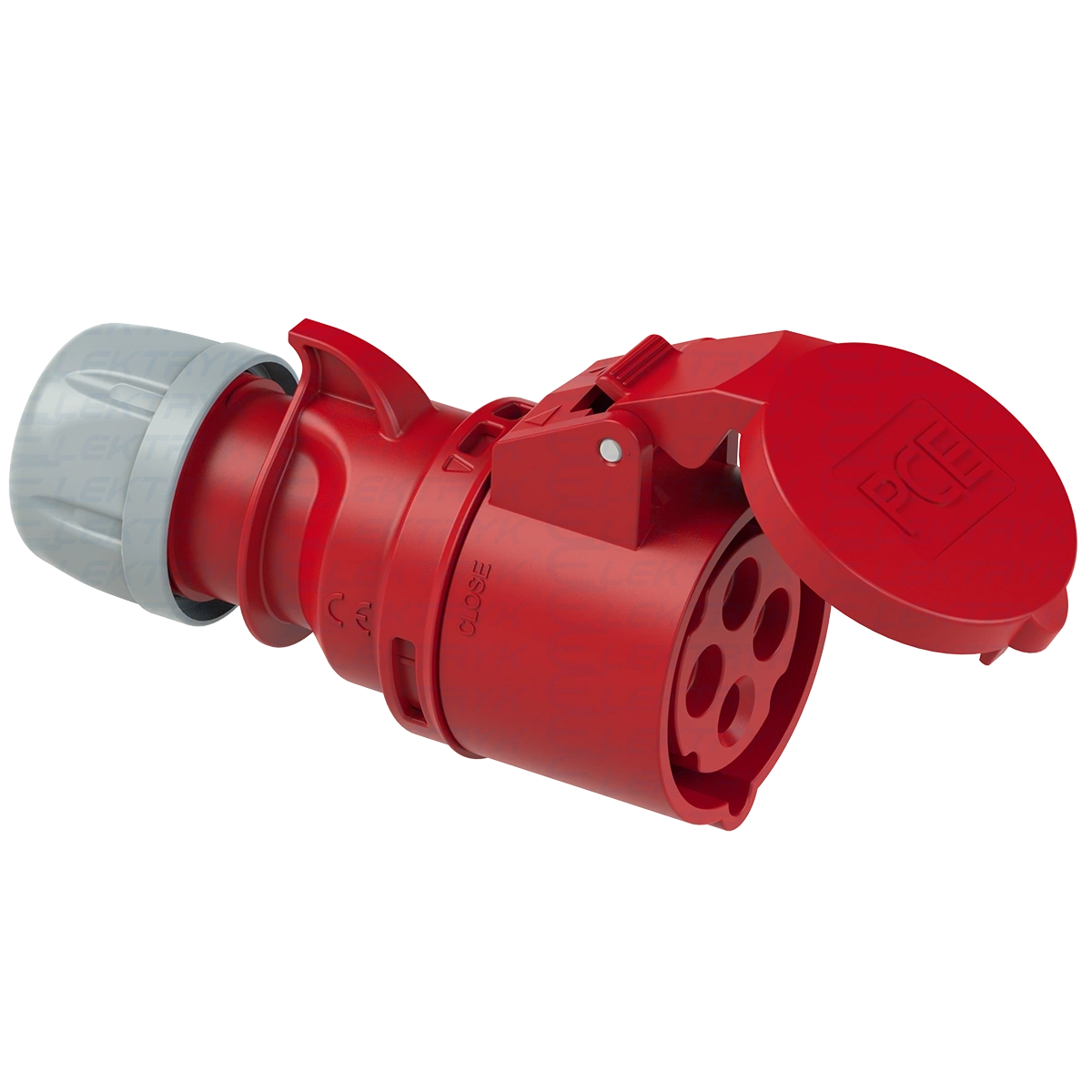 Gniazdo przenośne 16A 4P 400V czerwone IP44 SHARK