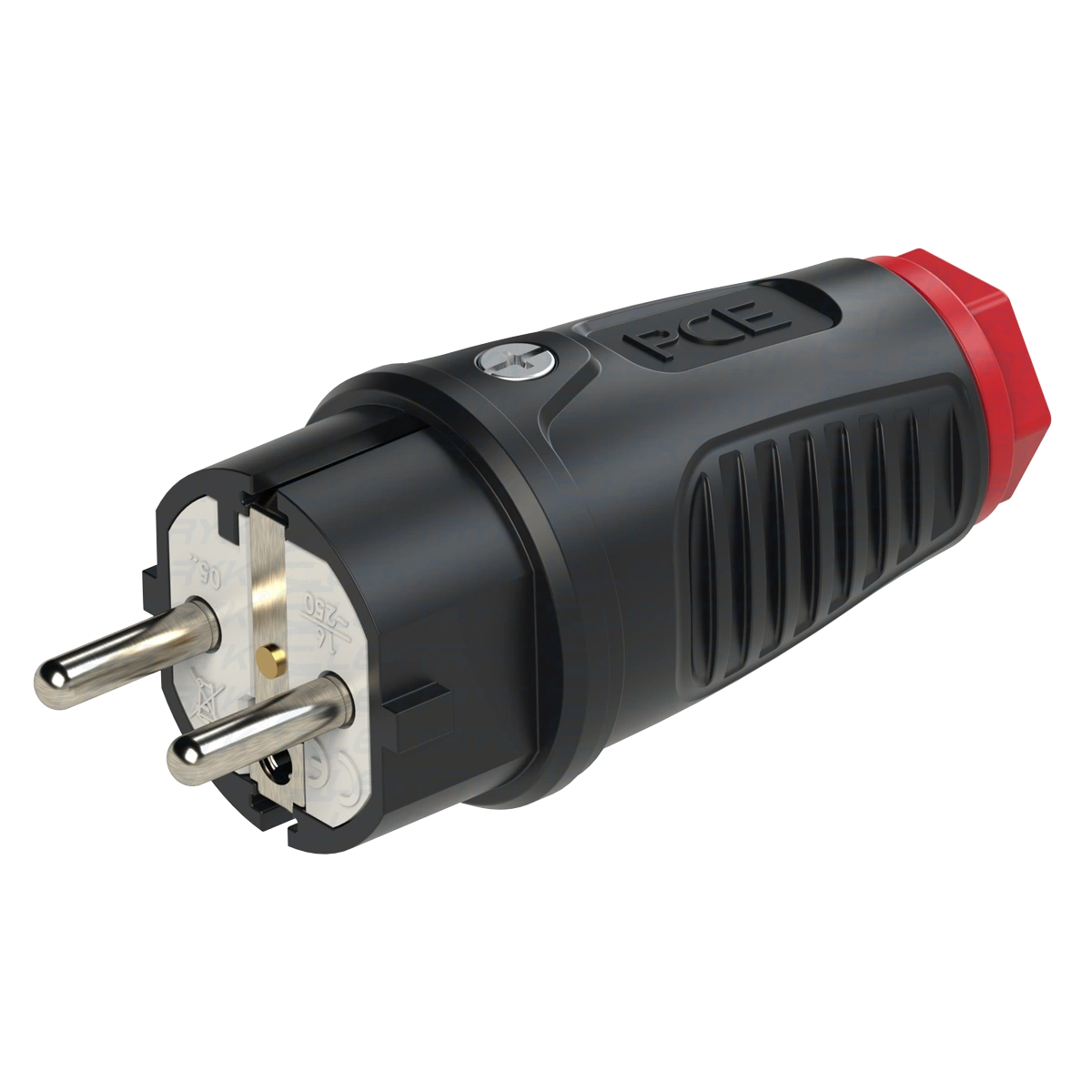 WTYCZKA GUMOWA 16A 230V IP54 UNI SCHUKO TAURUS2 PIERŚCIEŃ CZERWONY