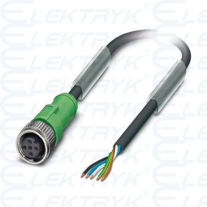 SAC-5P-5,0-PUR/M12FS Przewód przyłączeniowy  M12  PIN: 5  proste  5m  wtyk  60VAC  4A