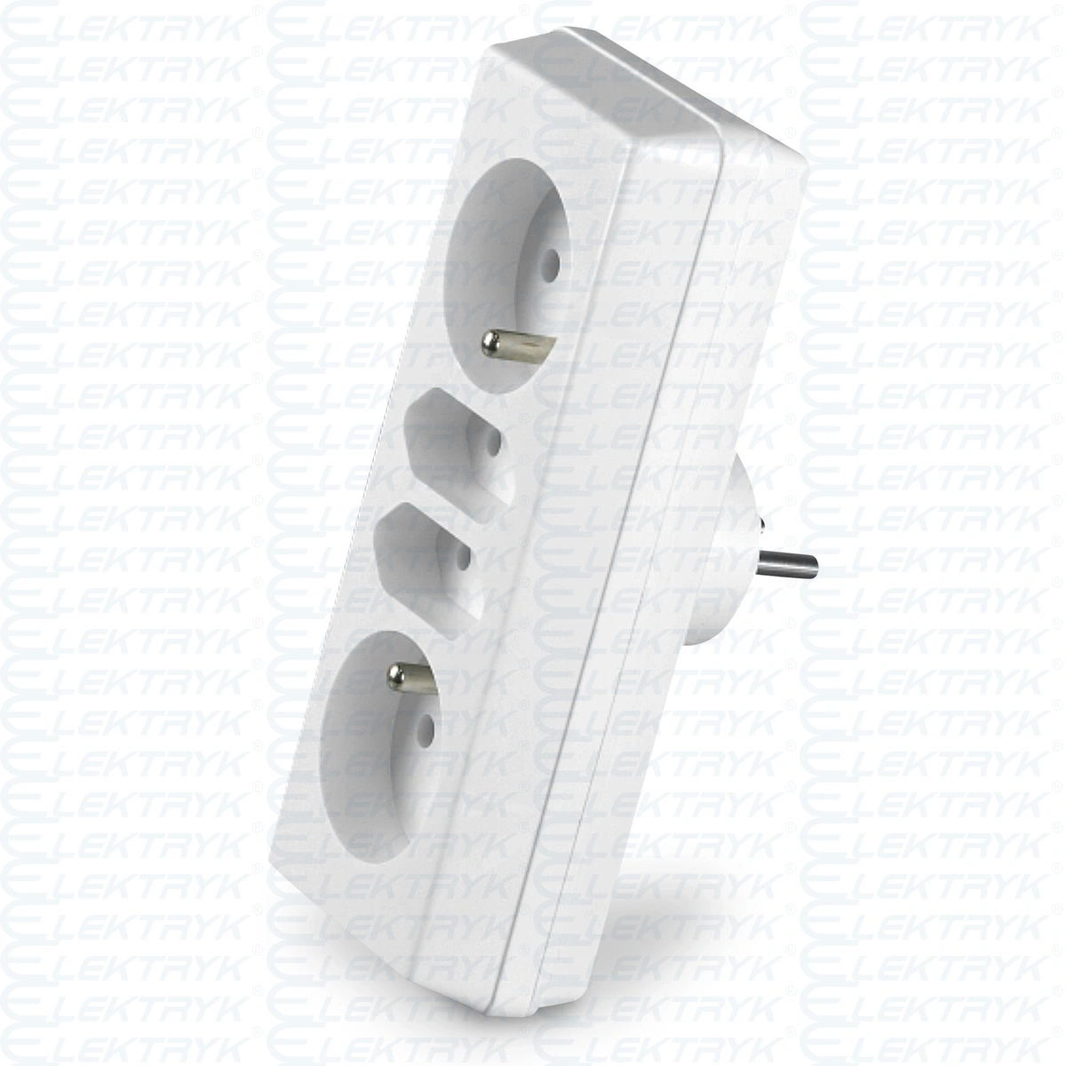 R-472 Rozgałęźnik poczwórny 2x2P+Z + 2x2P/ II, biały GN-472