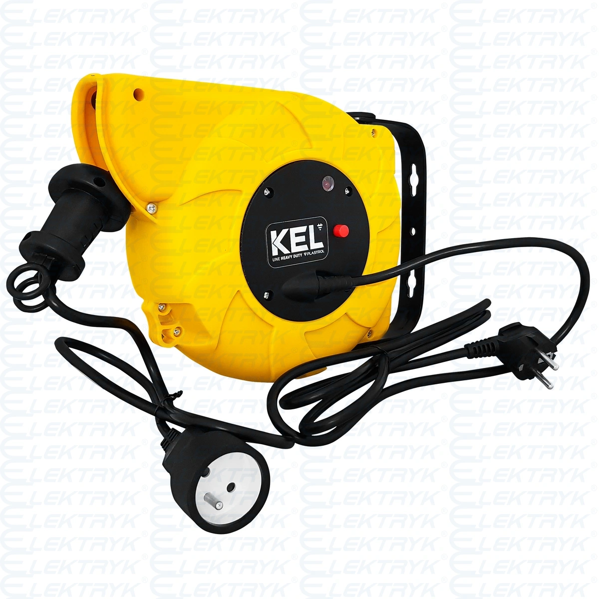 PB-AUTO Automatyczny przedłużacz zamknięty ze zwijacz i termikiem 11+2m 3x1 H05VV-F. Obciążenie: zwinięty 2000W, zwiniętry 1400W