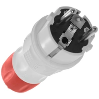 WT-54 EXTREM Wtyczka IP54, 2p+Z, 16A, szara z czerwoną nakrętką