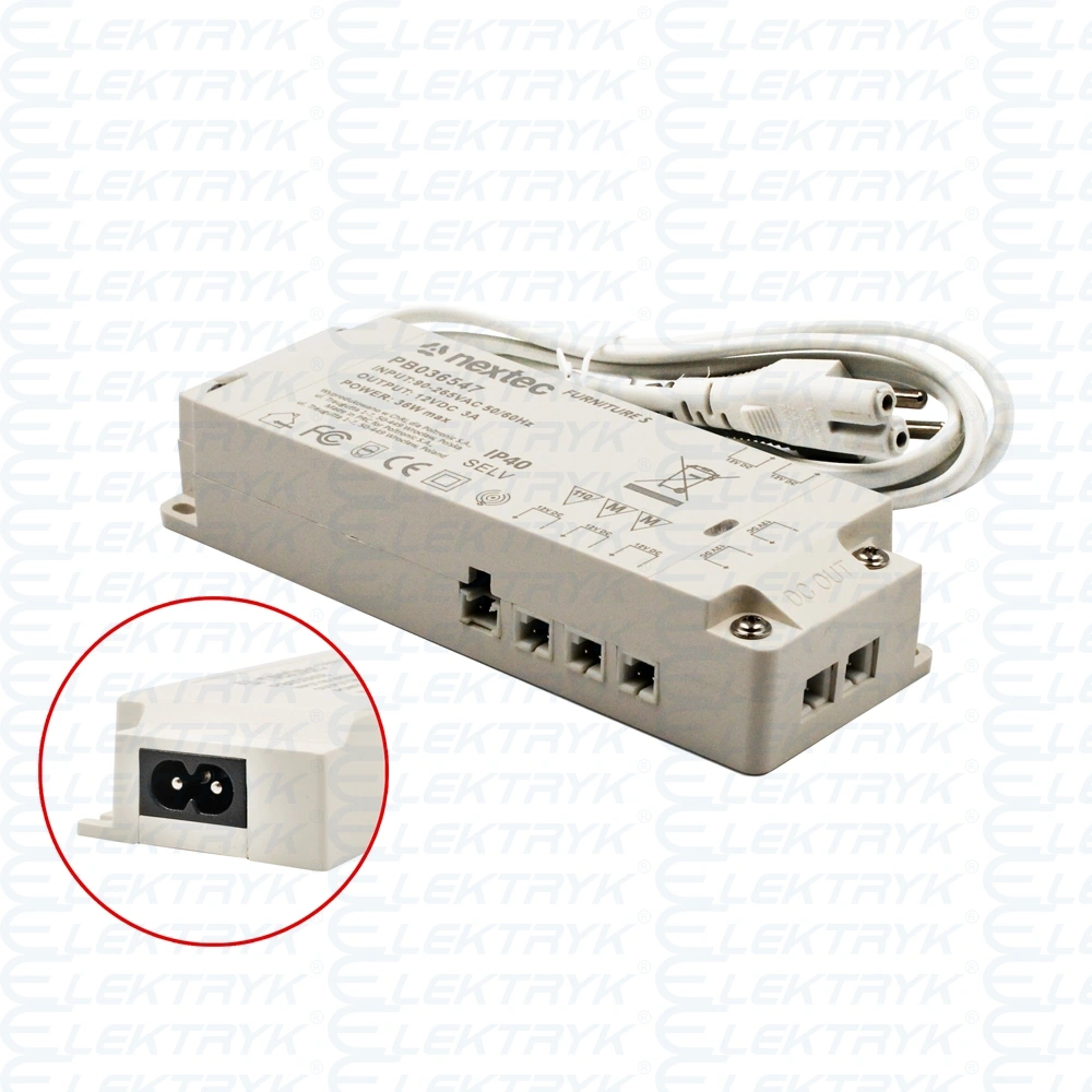 ZS 12V ZASILACZ FURNITURE S / IP40 / 12V / 3A / 36W
