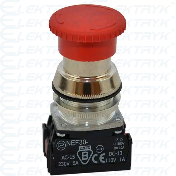 NEF30-D XY C Przycisk czerwony NC+NO