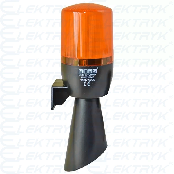 Wielofunkcyjna lampa żółta fi 70 z buzerem, 48-240V AC ( sygnalizator )
