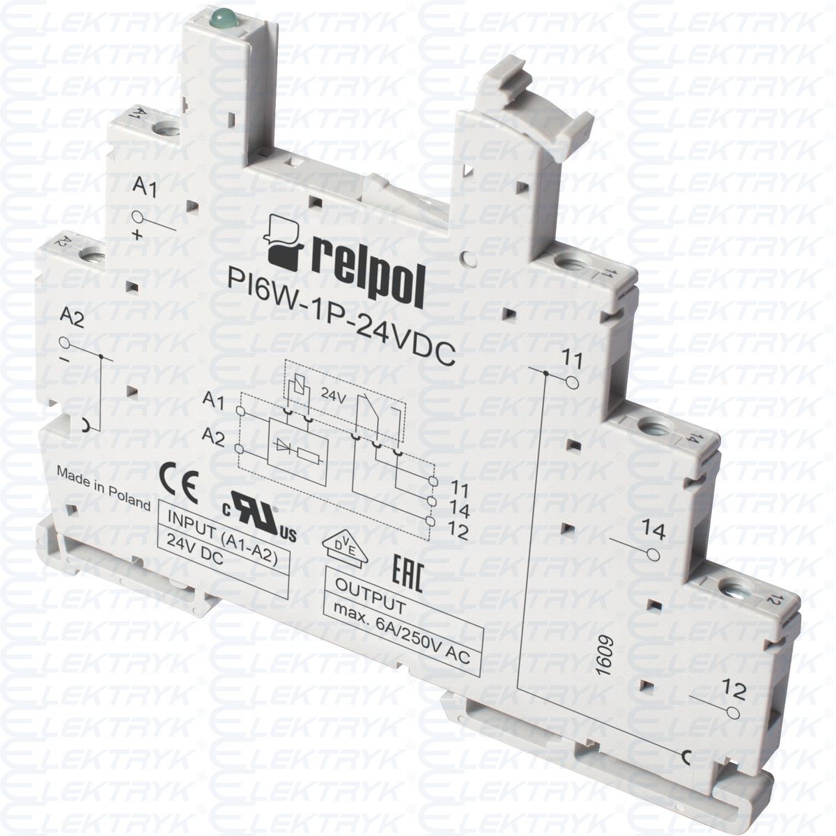 PI6W-1P-24VDC gniazdo szare