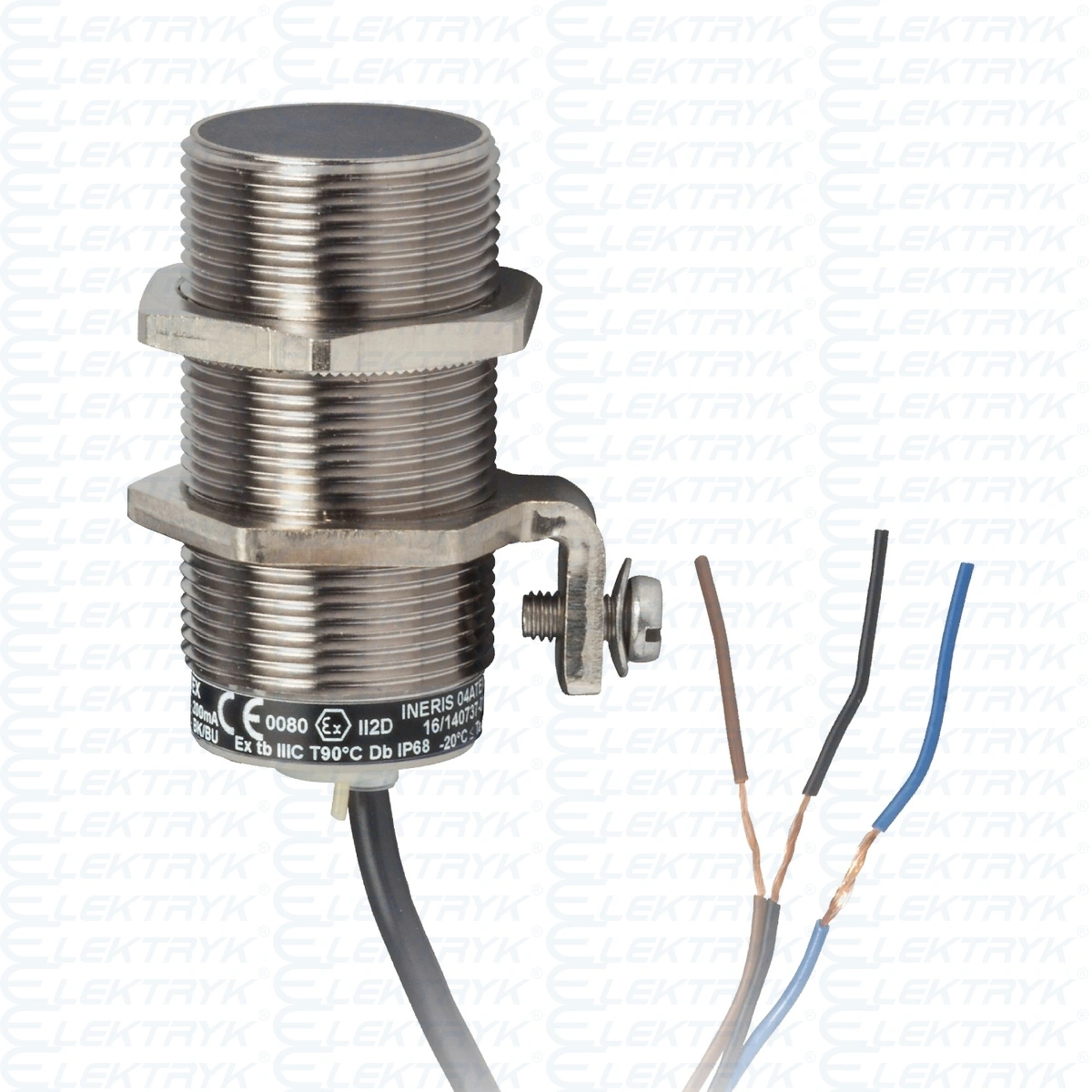 Czujnik indukcyjny M30 z wyjściem PNP 1NC, 24..240V AC/DC, kabel 2m