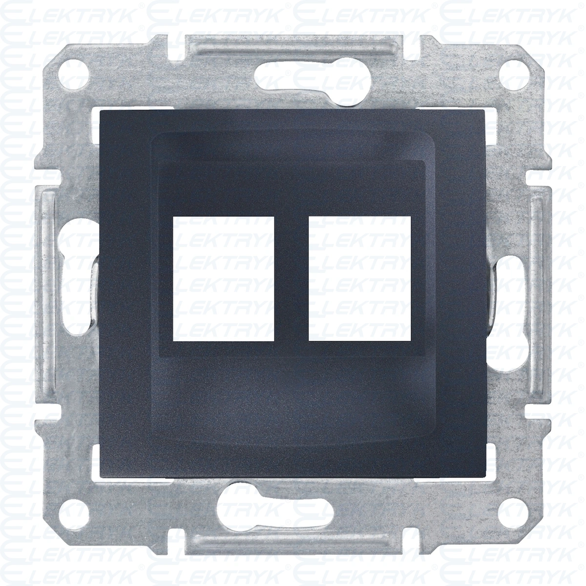 Sedna - Gniazdo komputerowe 2x RJ45 kat.5e UTP grafit