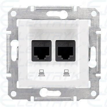 Sedna - Gniazdo komputerowe 2x RJ45 kat.6 UTP biały