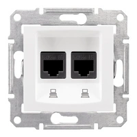 Sedna - Gniazdo komputerowe 2x RJ45 kat.6 UTP biały
