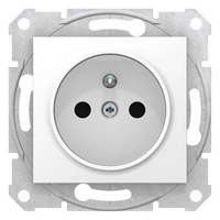 Sedna, Gniazdo pojedyncze 2p+PE z przesłonami biały