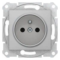 Sedna, Gniazdo pojedyncze 2p+PE z przesłonami aluminium