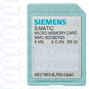 6ES7953-8LM31-0AA0 SIMATIC S7, KARTA PAMIĘCI MMC (MICRO MEMORY CARD) DLA STEROWNIKÓW SIMATIC S7-300/C7/ET 200, 3.3V, PAMIĘĆ TYPU FLASH, 4 MB