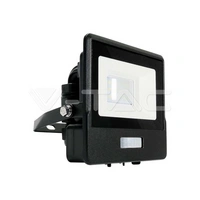 VT-118S 10W Naświetlacz LED SMD z czujnikiem ruchu i mufą kablową / Chip SAMSUNG / Barwa:4000K / Obudowa: Czarna 735lm